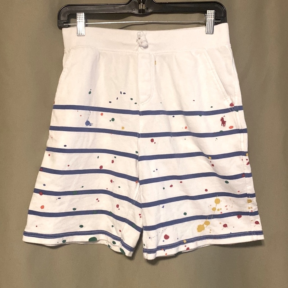 Polo Ralph Lauren Boys Paint Splatter Spa Terry Shorts WW  Large ( 14-16 )